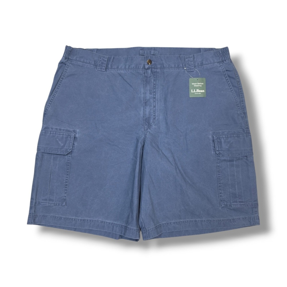 L.L.Bean Comfort Waist Tropic Blue Canvas Cargo Shorts Men's Size 42x9.5